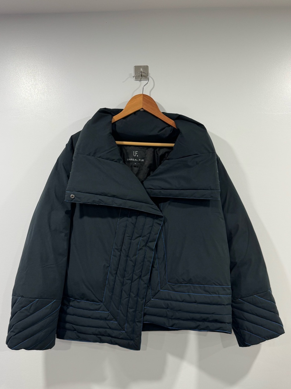 Unreal Fur Women Blue Puffer Jacket Size XS